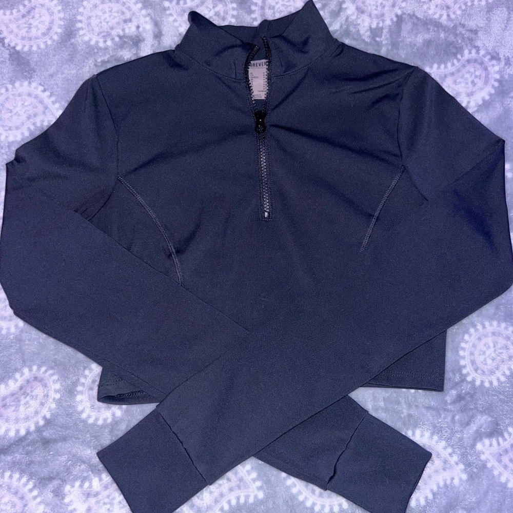 Forever 21 Active Cropped Half-Zip Pullover